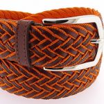 Ceinture tress�e cuir et orange