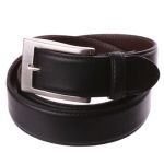 Ceinture en cuir noire, int�rieur cuir marron