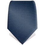 Cravate bleu marine � petits pois bleu ciel