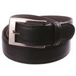 Ceinture en cuir noire, int�rieur cuir gris