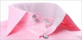 Pink french cuff shirt with light grey collar and cuffs ang grey buttons