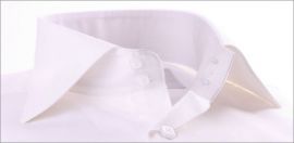 White slim fit shirt with light grey collar and cuffs