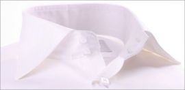 White french cuff shirt with light grey collar and cuffs