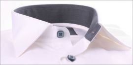 Slim fit shirt with grey collar, cuffs and buttons