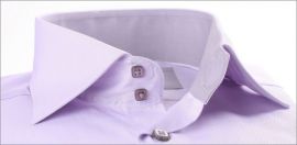 Lilac napolitan cuff shirt with grey collar and cuffs