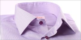 Lilac with purple stripes french cuff shirt