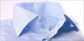 Blue and white checked shirt