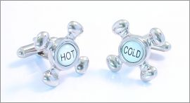 Hot & cold taps cufflinks