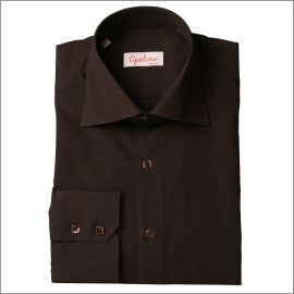 Dark brown slim fit shirt