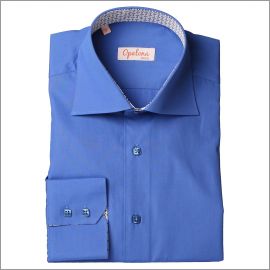 Dark blue shirt with patterned collar