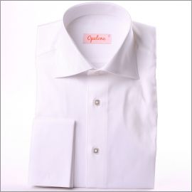 White slim fit french cuff shirt