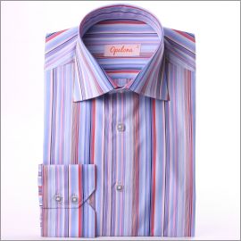 Chemise cintr�e � rayures bayad�re bleues, blanches, roses et rouges