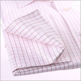 White and red checked slim fit shirt