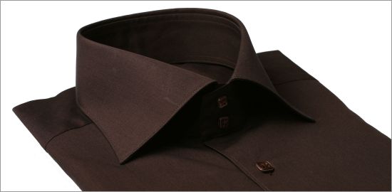 Dark brown slim fit shirt