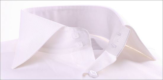 White slim fit shirt with light grey collar and cuffs
