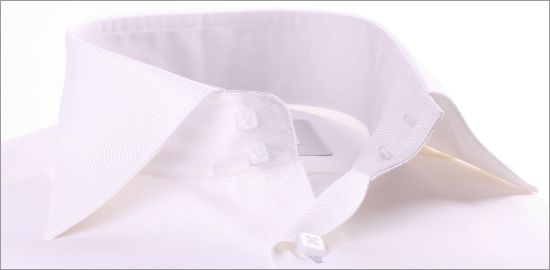 White french cuff shirt with light grey collar and cuffs