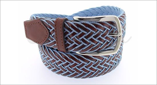 Leather and sky blue belt