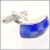 Barre arrondie avec pierre de verre bleue