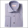 Chemise bleue � carreaux marrons