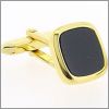 Gilded square cufflinks with a black core
