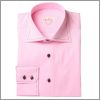 Chemise rose � surpiq�res et boutons marrons