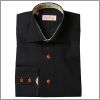 Chemise noire � int�rieur de col orange
