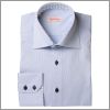 Chemise bleue ciel � col interieur � losanges bleus