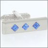 Rectangle incrust� de 3 cristaux de Swarovski Sapphire