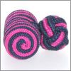 Navy blue and fushia barrel knot cufflinks
