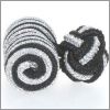 Black and silver barrel knot cufflinks