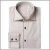 Beige shirt with brown topstitchings