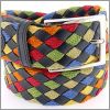 Multicolored mens leather belt