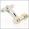 Bar cufflinks with gold striations