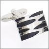 Rectangle cufflinks with black patterns