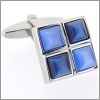 Blue cat's eyes cufflinks