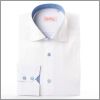 Chemise blanche � int�rieur de col ray� bleu