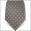 Cravate grise � pois rose