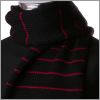 Echarpe noire � fines rayures rouges