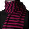 Echarpe � rayures framboises et noires