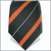 Cravate noire � rayures oranges et blanches
