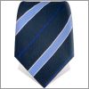 Navy blue with light blue and white stripes tie