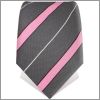 Cravate grise � rayures roses et noires