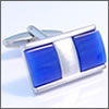Rectangle argent� avec carr�s bleus translucides