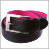 Black leather belt and fushia reverse 