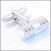 Barre argent�e et ses deux pierres transparentes