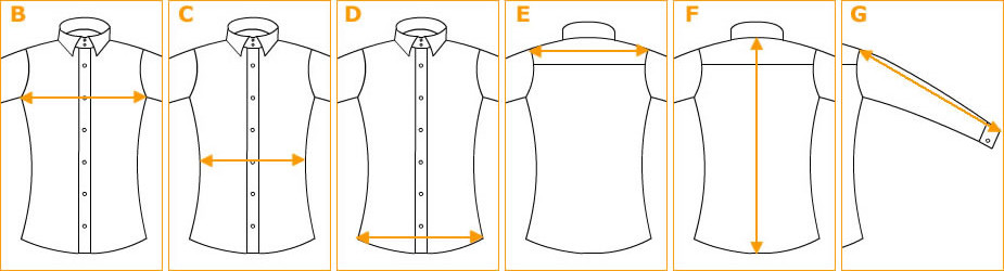 Guide des tailles chemises Opalona