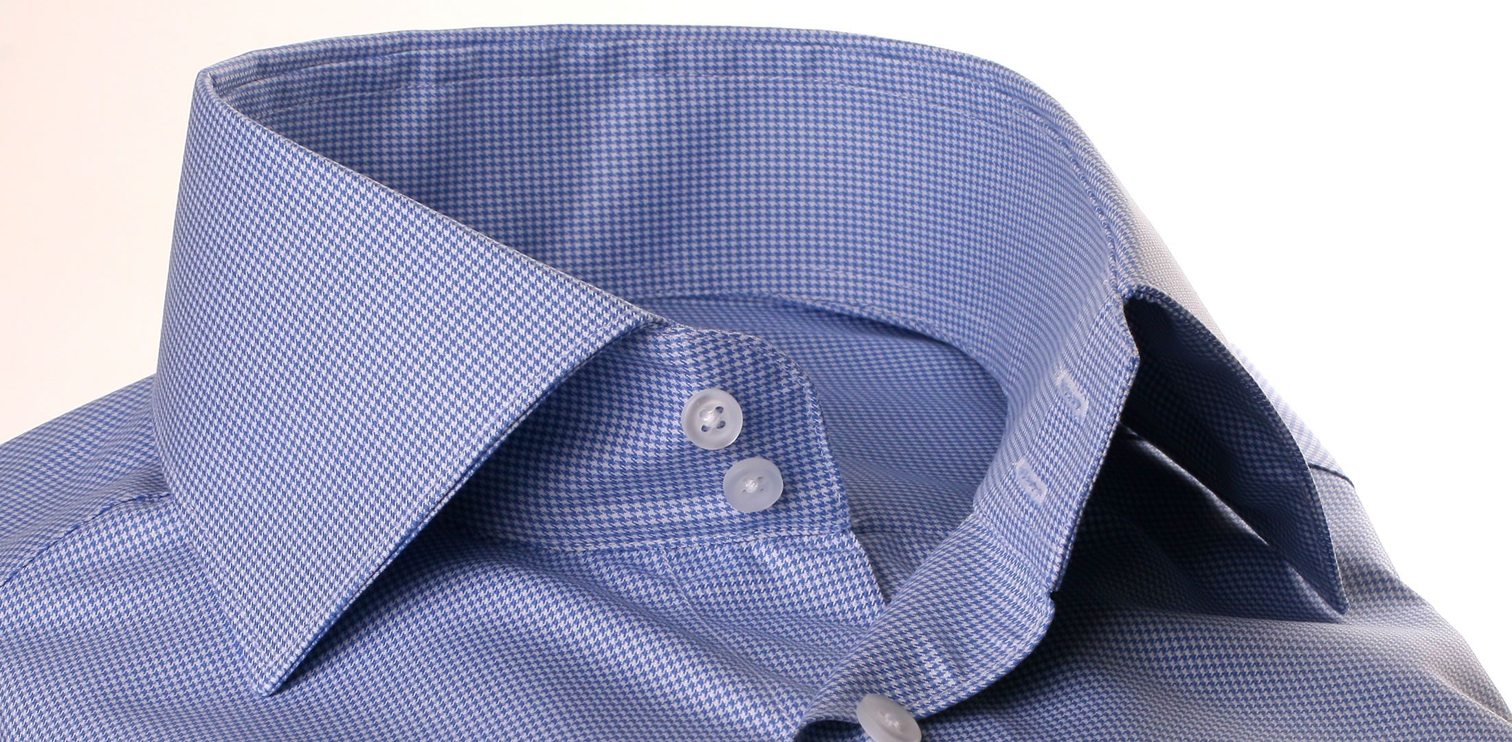 Blue and white houndstooth shirt